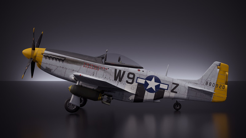 P51D Mustang 3D Model .c4d .max .obj .3ds .fbx .stl .blend 