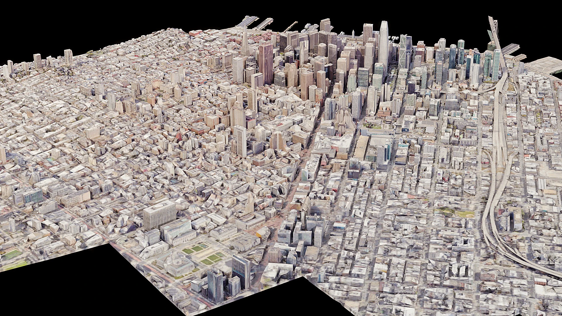 San Francisco City Low Poly 3D Model .c4d .max .obj .3ds .fbx .stl .blend