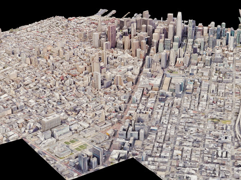 Сан-Франциско Сіті Low Poly 3D Модель