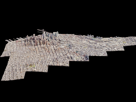 San Francisco City Low Poly 3D Model