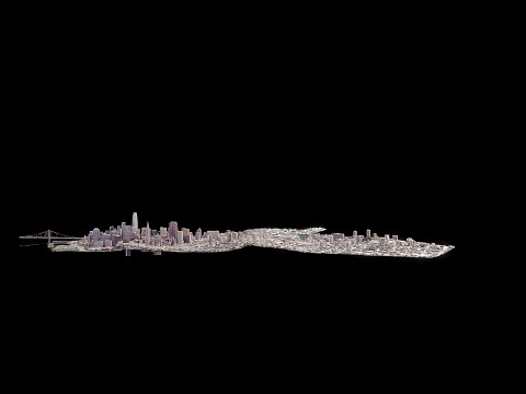 San Francisco City Low Poly 3D Model