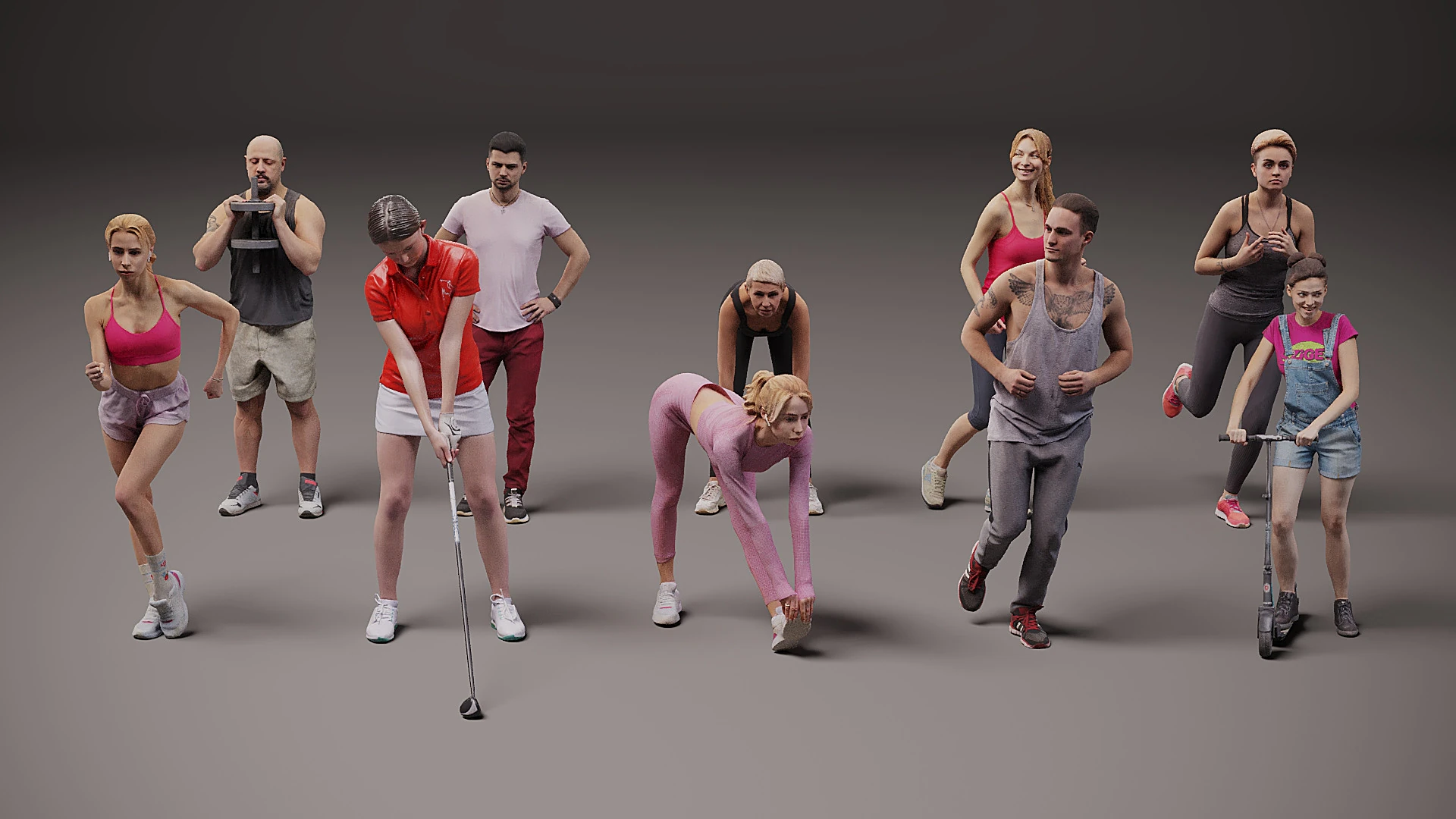 Sportsman x 10 3D Model .c4d .max .obj .3ds .fbx .stl .blend