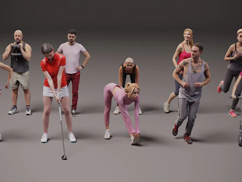 Sportivo x 10 Modello 3D