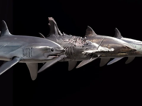 4 soorten haaien 3D Model