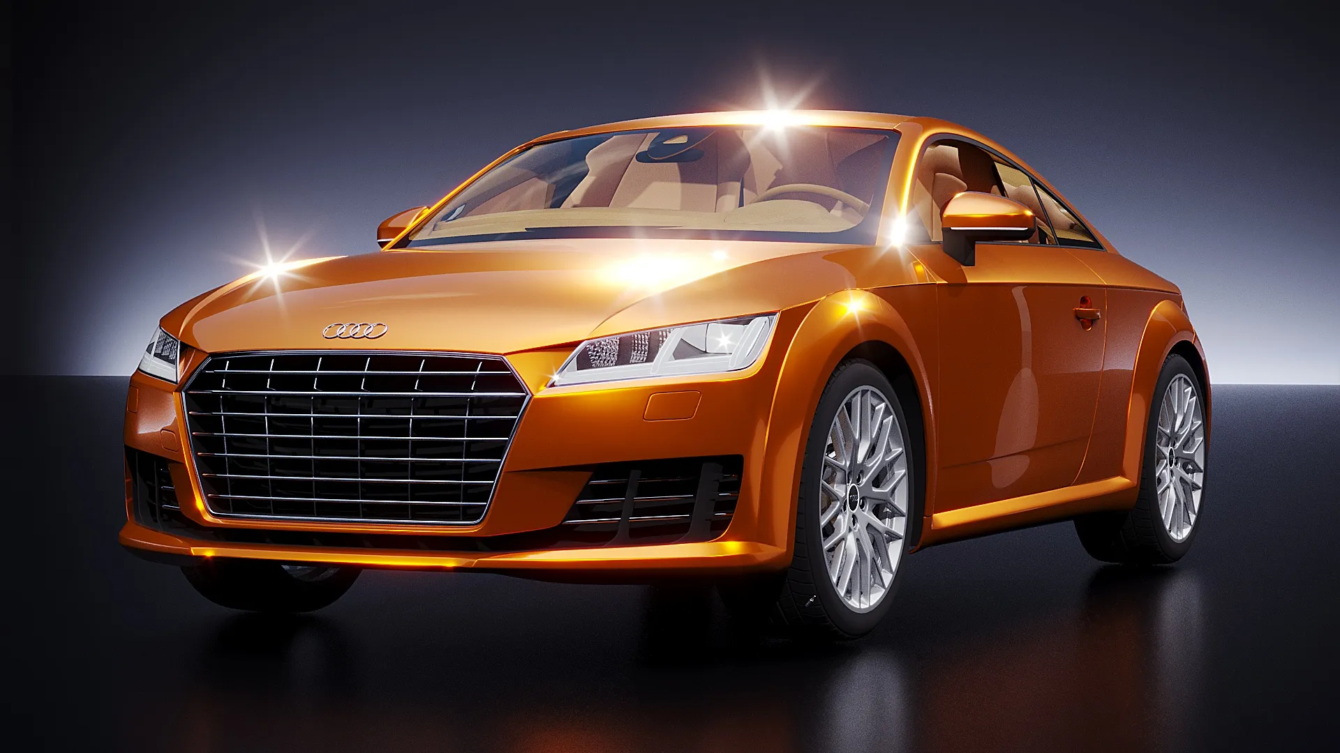 Audi TT 2015 3D Model .c4d .max .obj .3ds .fbx .stl .blend 