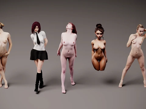 Female Models Bundle x 5 3D Model