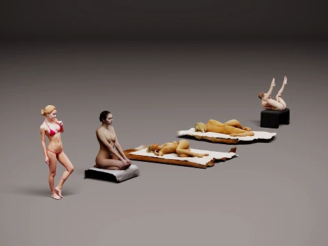 Female Models Bundle x 5 01 3D Model