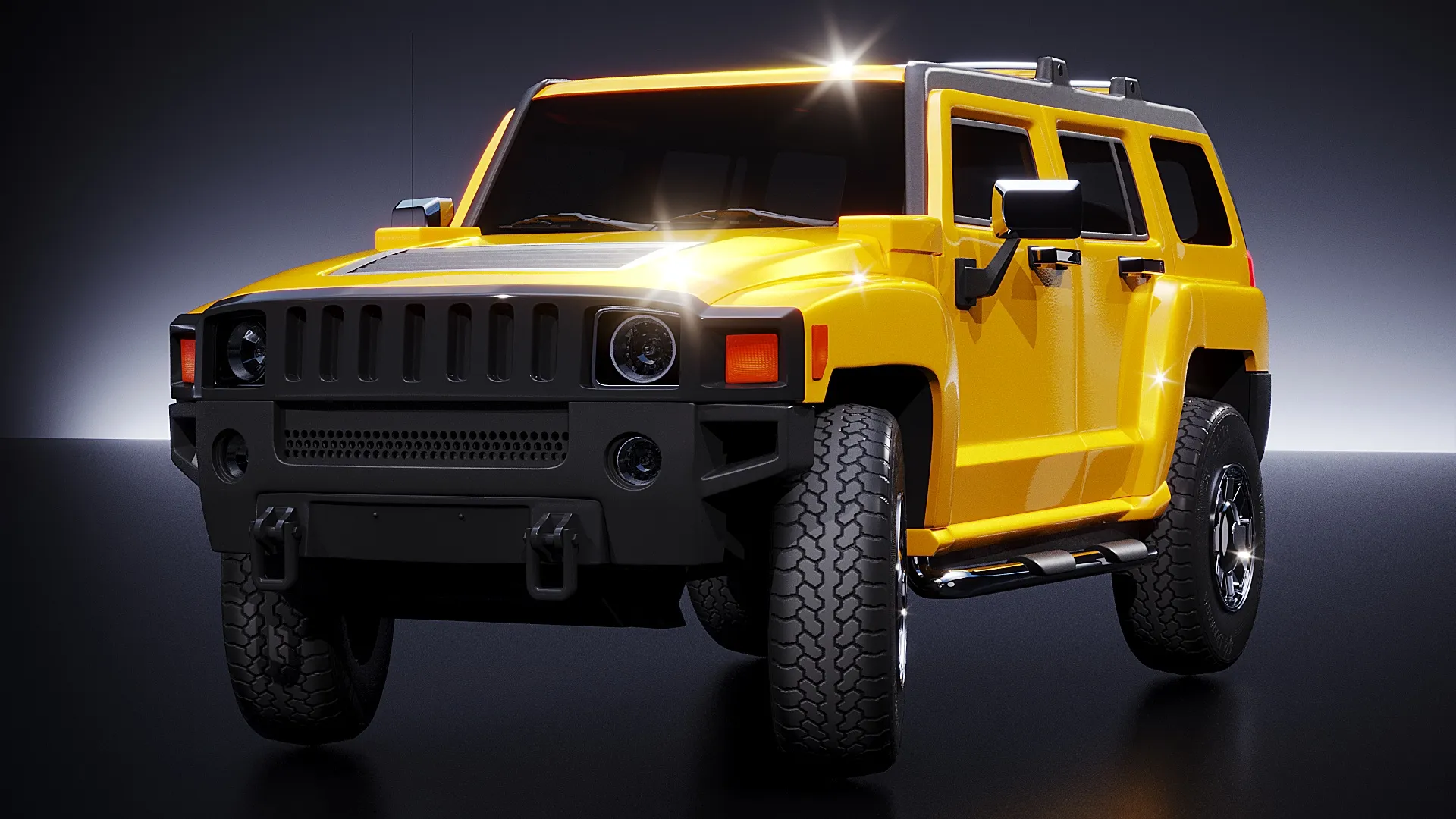 Hummer 3 SUV 2015 3D Model .c4d .max .obj .3ds .fbx .stl .blend 