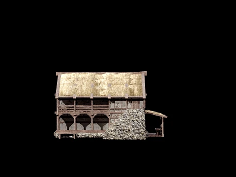 4 house options low pole 00 3D Model