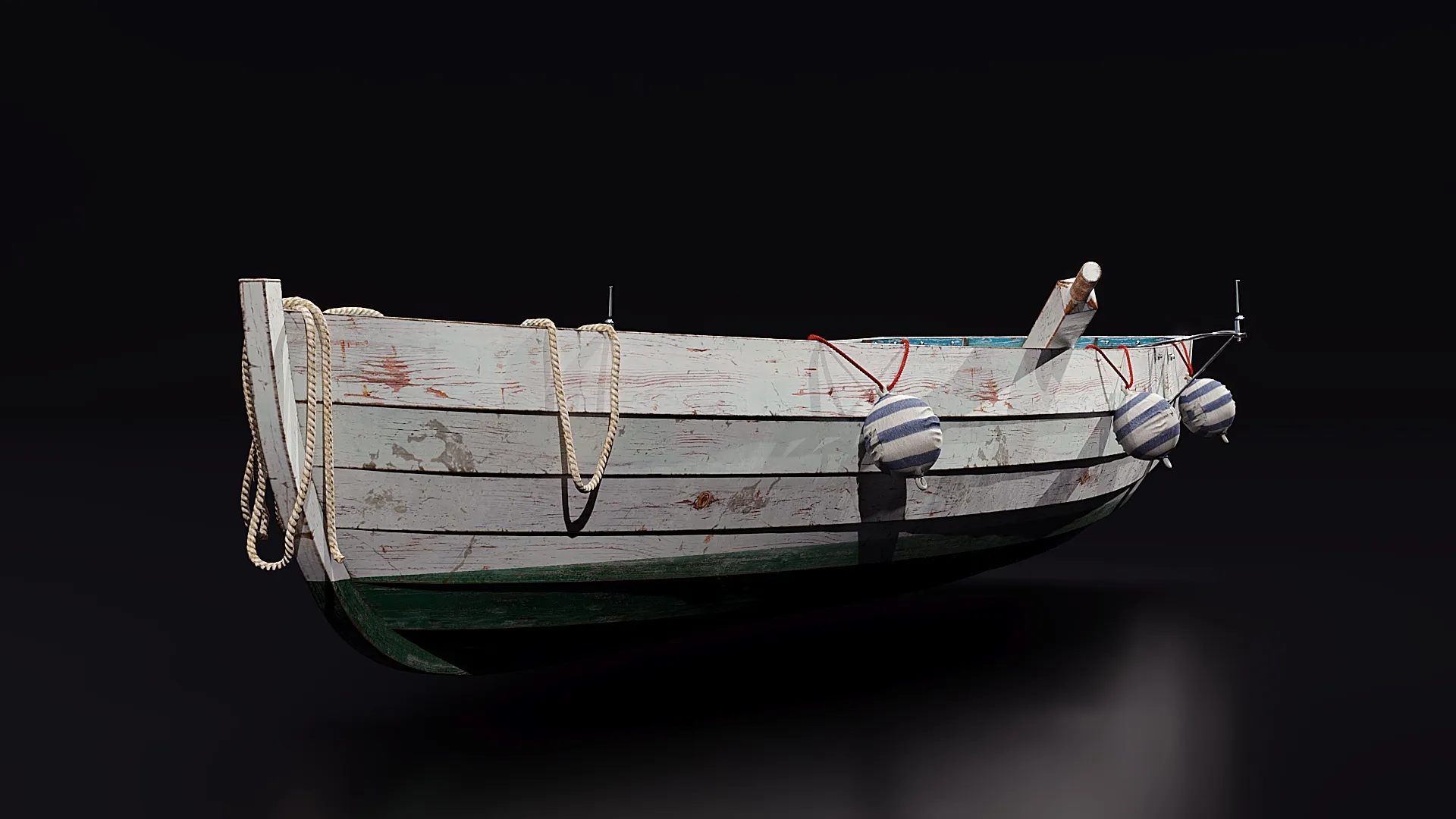 Old fishing boat 3D Model .c4d .max .obj .3ds .fbx .stl .blend 