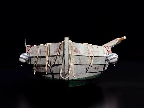 Old fishing boat 3D Model