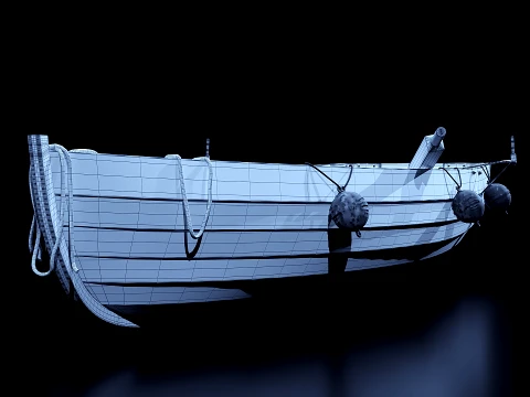 Old fishing boat 3D Model