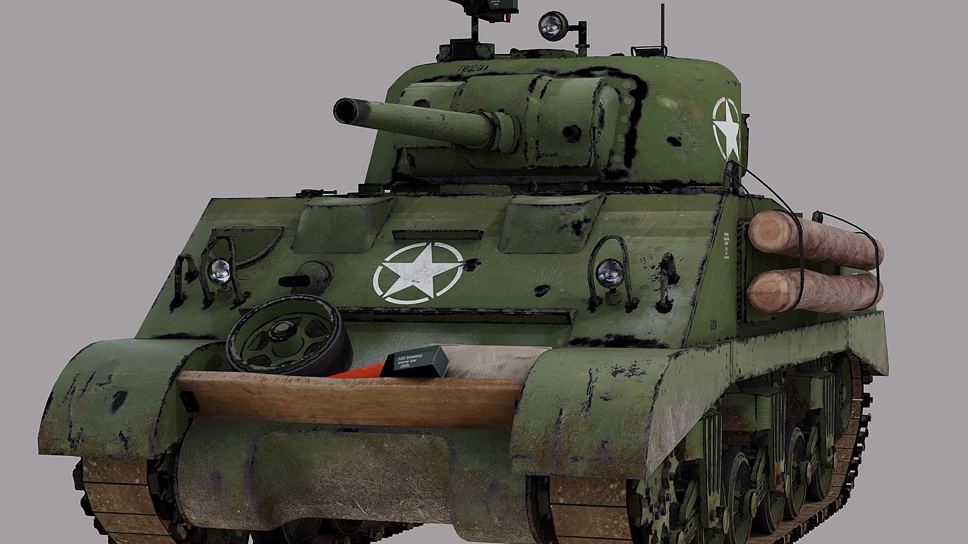 Sherman M4A2 3D Model .c4d .max .obj .3ds .fbx .stl .blend 