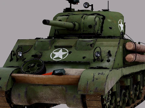 Shermann M4A2 Modello 3D
