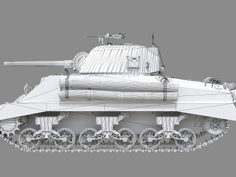 Sherman M4A2 3D Model