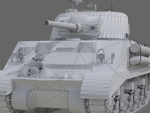 Sherman M4A2 3D Model