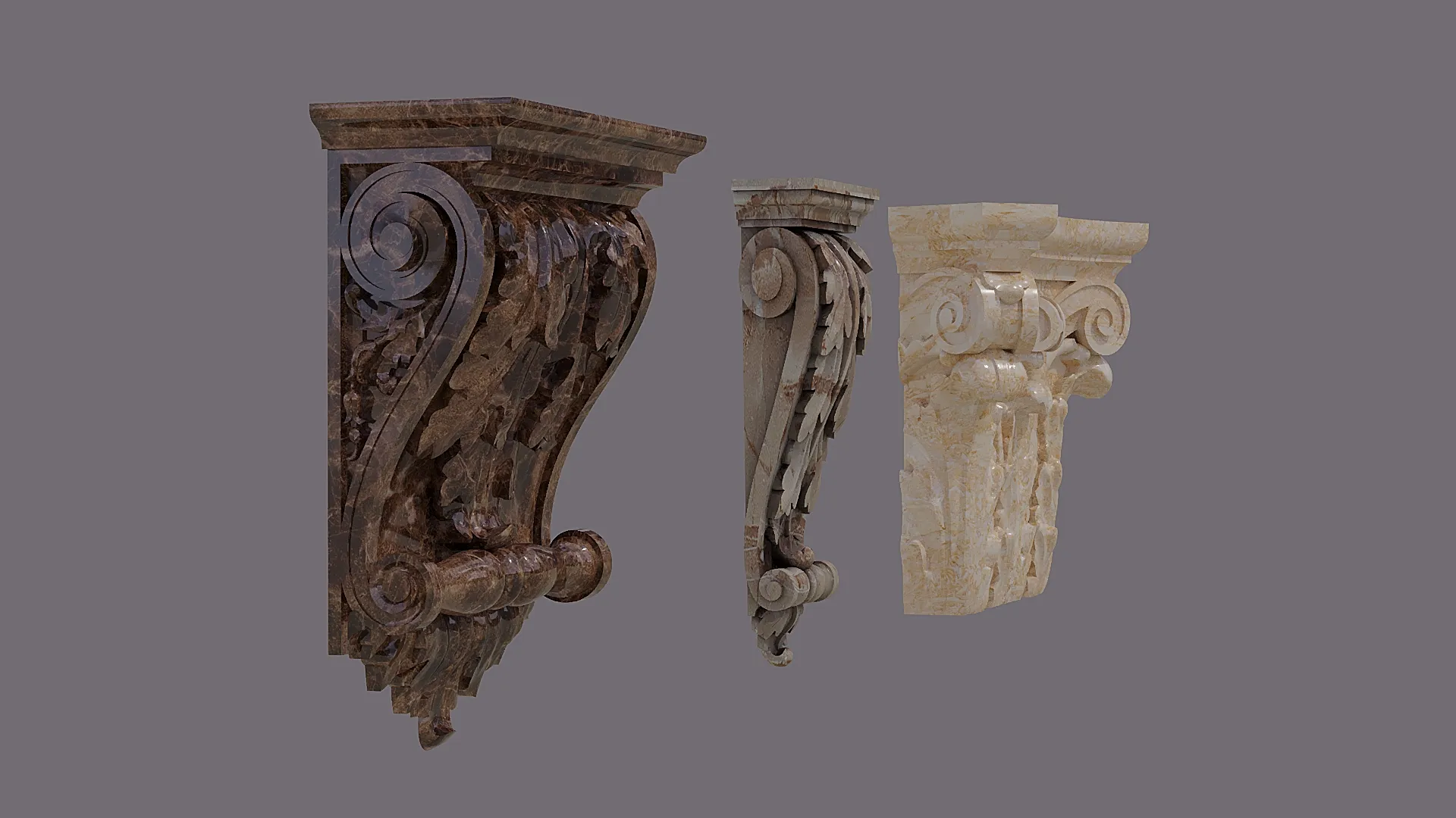 Stucco molding 3D Model .c4d .max .obj .3ds .fbx .stl .blend 