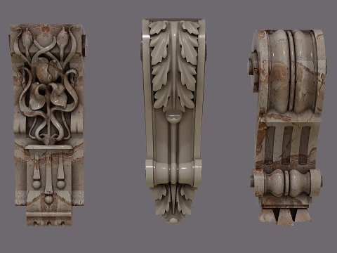 Stucco molding 01 3D Model