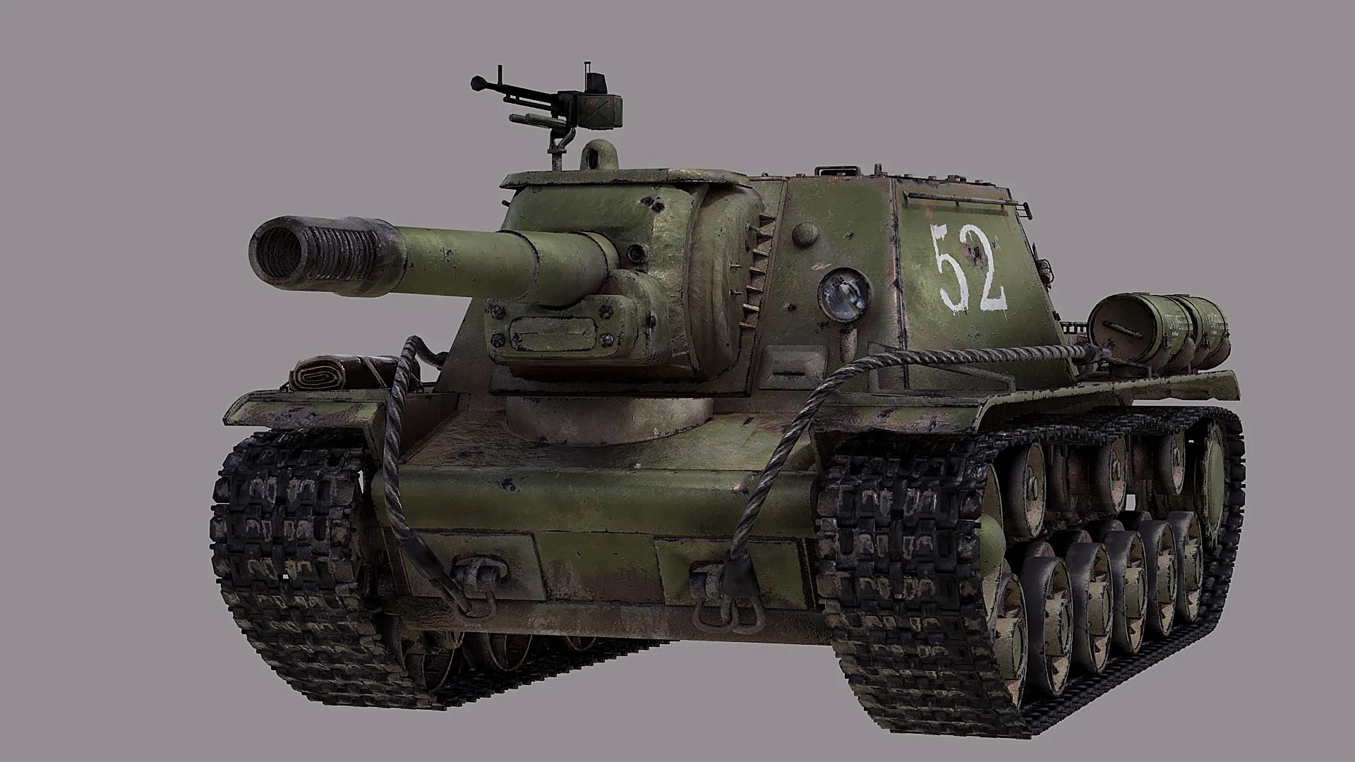 SU152 Soviet Tank 3D Model .c4d .max .obj .3ds .fbx .stl .blend 