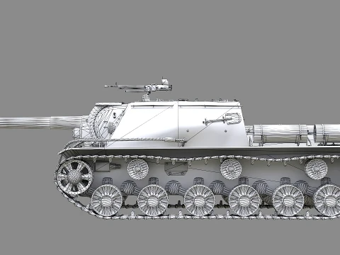 SU152 Soviet Tank 3D Model