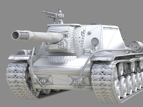 SU152 Soviet Tank 3D Model