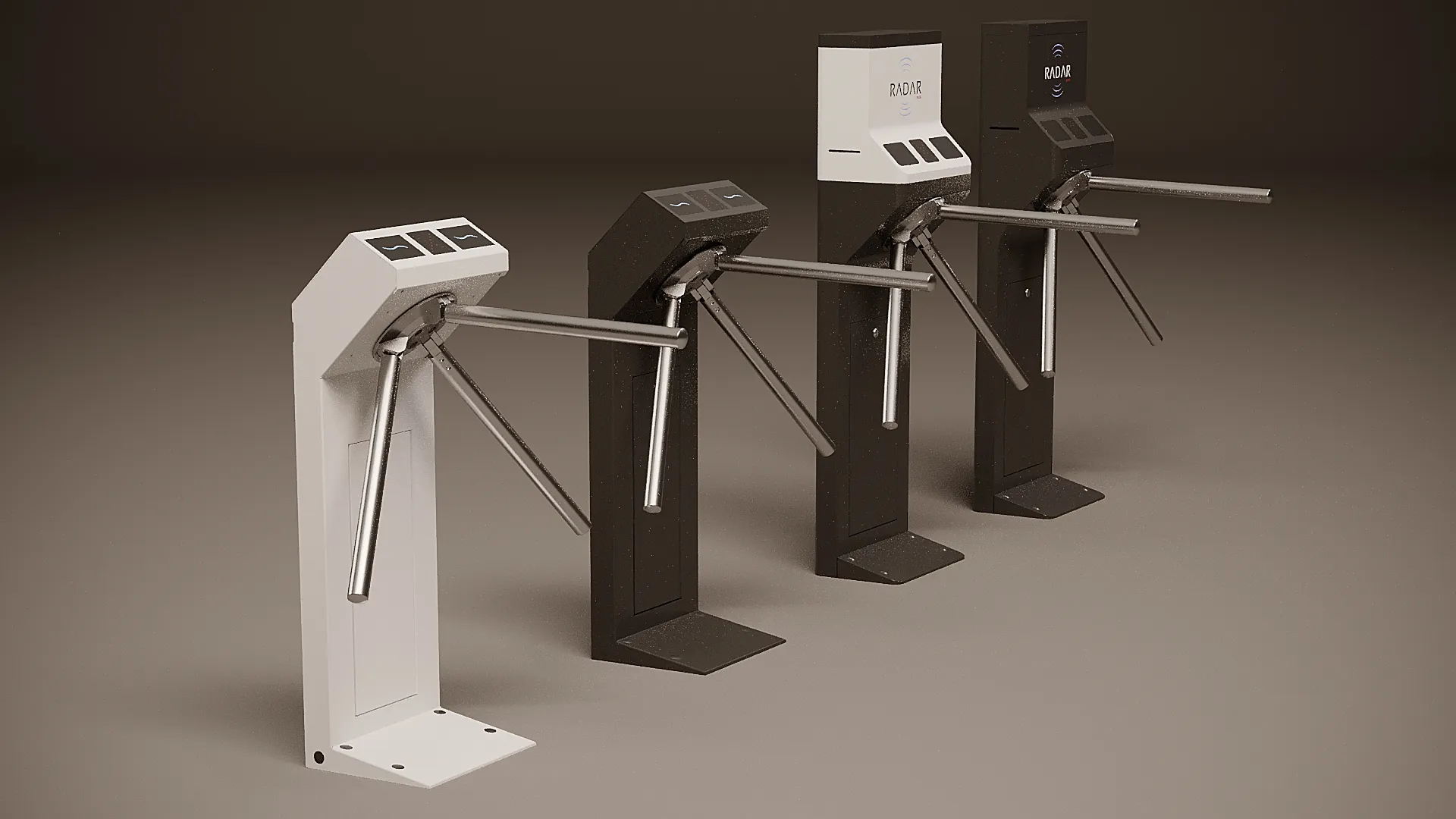 Tripod turnstile 3D Model .c4d .max .obj .3ds .fbx .stl .blend