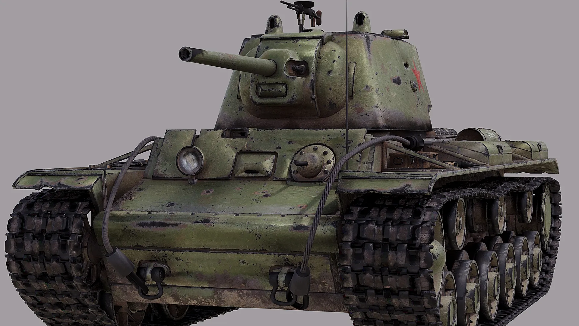 WW2 Soviet Tank KV1 3D Model .c4d .max .obj .3ds .fbx .stl .blend