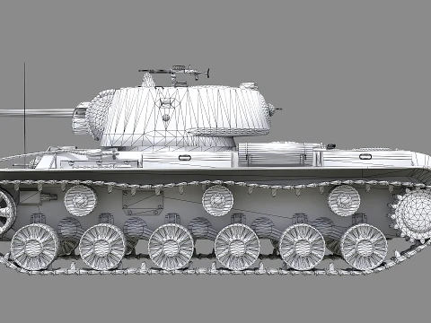 WW2 Soviet Tank KV1 3D Model