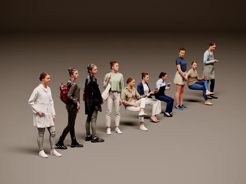 Modellen van mensen x 10 03 3D Model