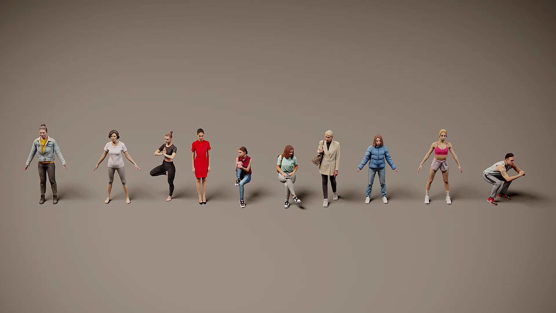 Modelli di persone x 10 04 Modello 3D .c4d .max .obj .3ds .fbx .stl .blend 