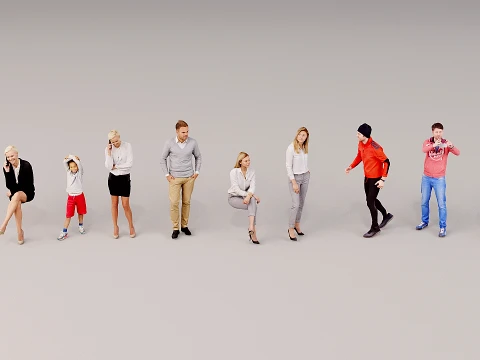Modellen van mensen x 10 05 3D Model