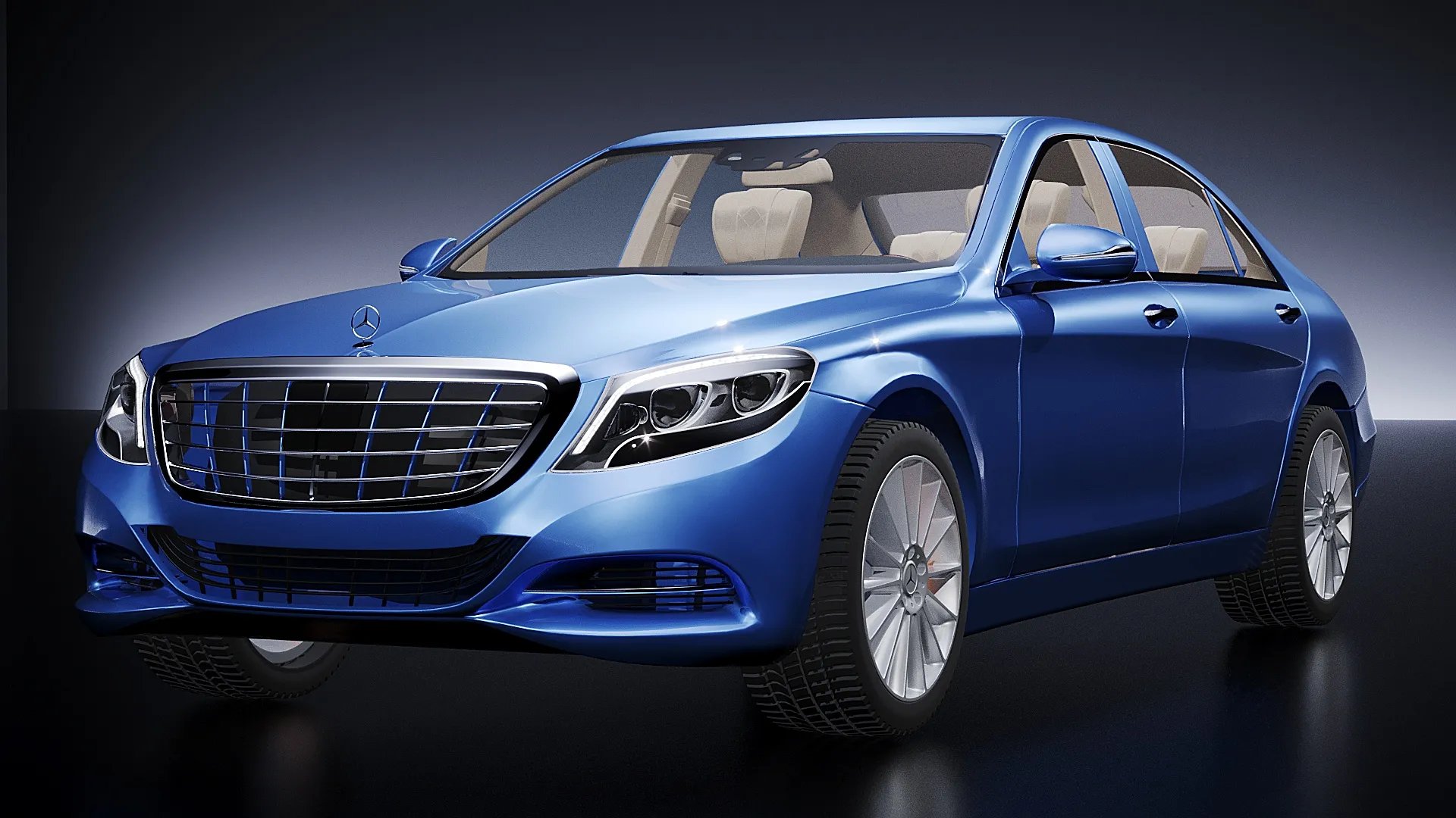 Mercedes W 222 2015 3D Model .c4d .max .obj .3ds .fbx .stl .blend 