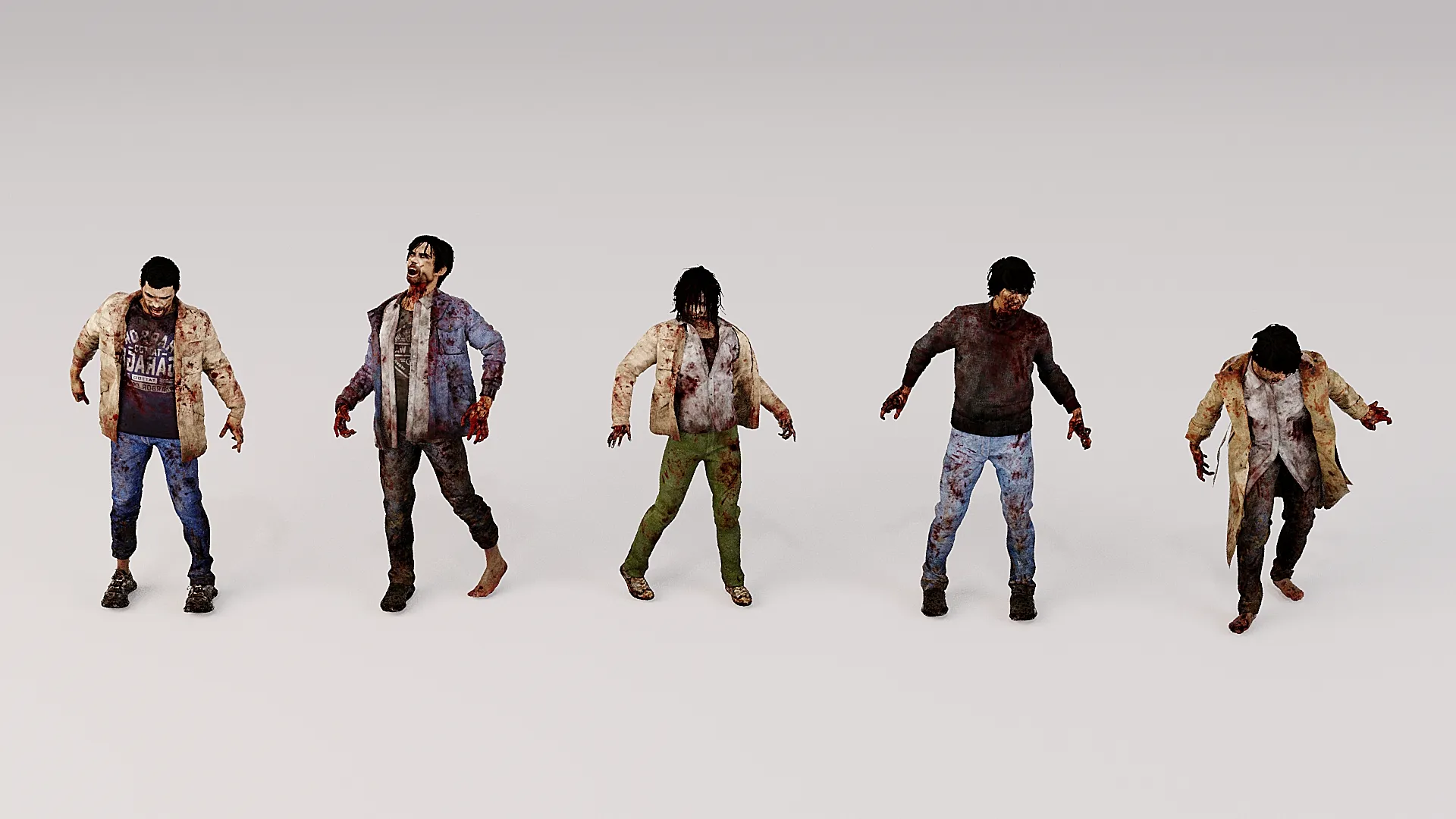 Zombie 3D Model .c4d .max .obj .3ds .fbx .stl .blend