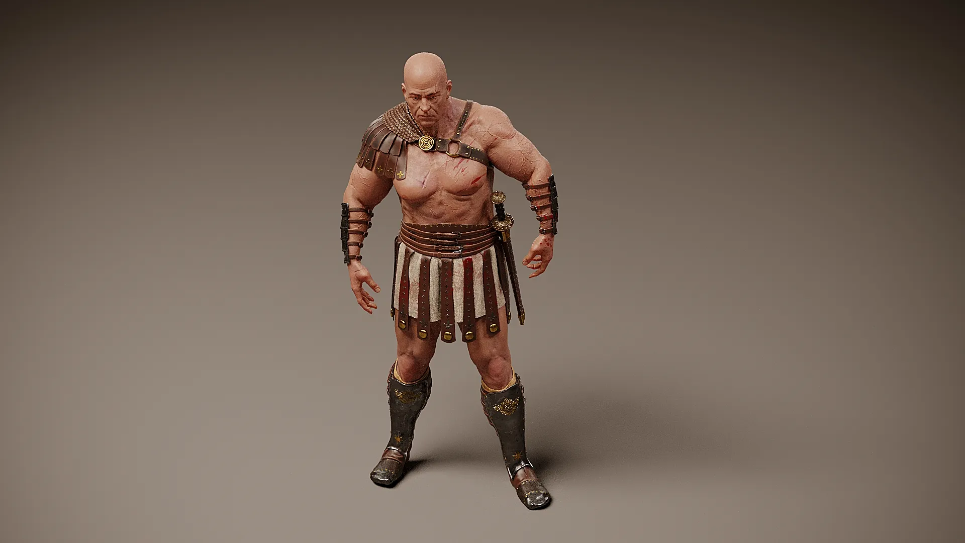 Gladiator 3D Model .c4d .max .obj .3ds .fbx .stl .blend