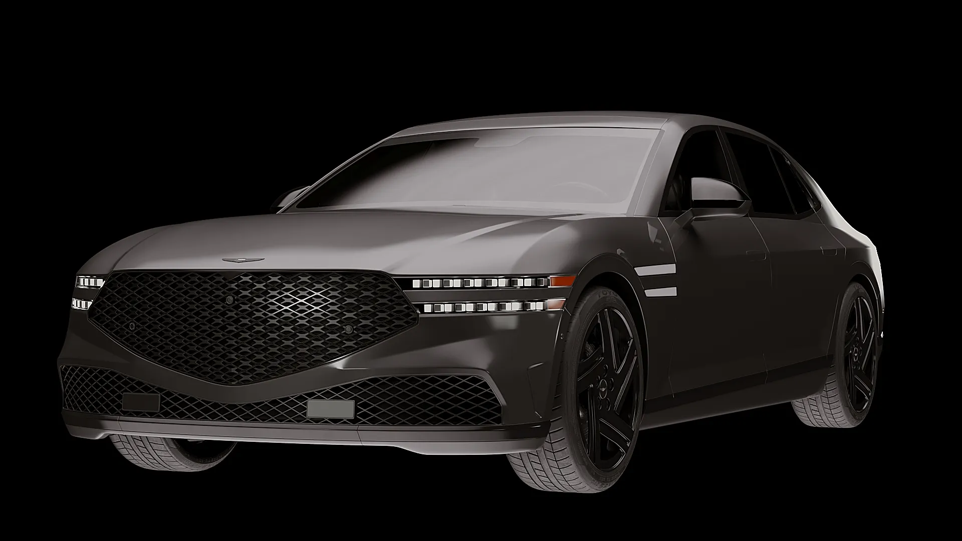Genesis G90 Prestige Black 2026 3D Model .c4d .max .obj .3ds .fbx .stl .blend