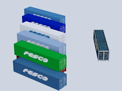 Shipping Container Fesco 3D Model