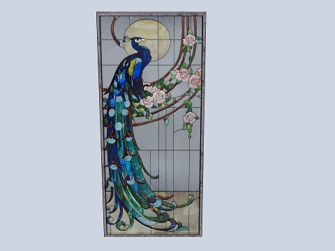 Stained Glass Peacock 3D Model