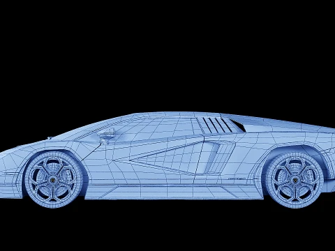 Lambo Countach 2021 3D Model