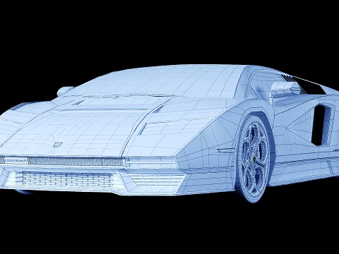 Lambo Countach 2021 3D Model