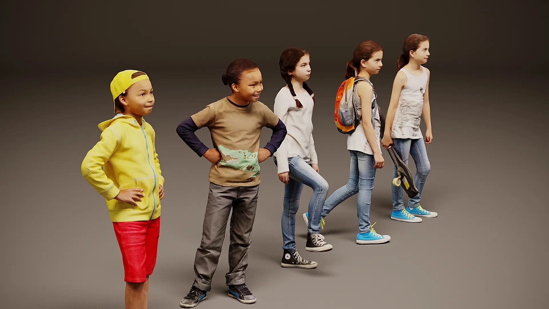 Models of people x 5 3D Model .c4d .max .obj .3ds .fbx .stl .blend 