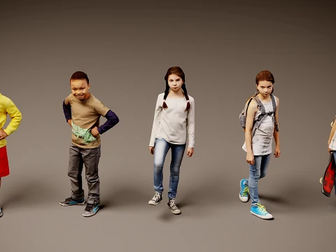 Models of people x 5 3D Model