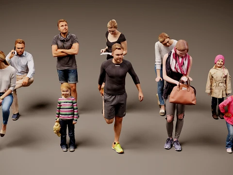 Models of people x 10 09 Model 3D