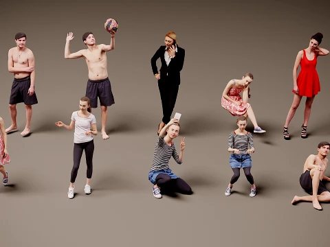 Models of people x 10 10 Modelo 3D