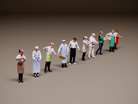 Models of people x 10 12 3Dモデル