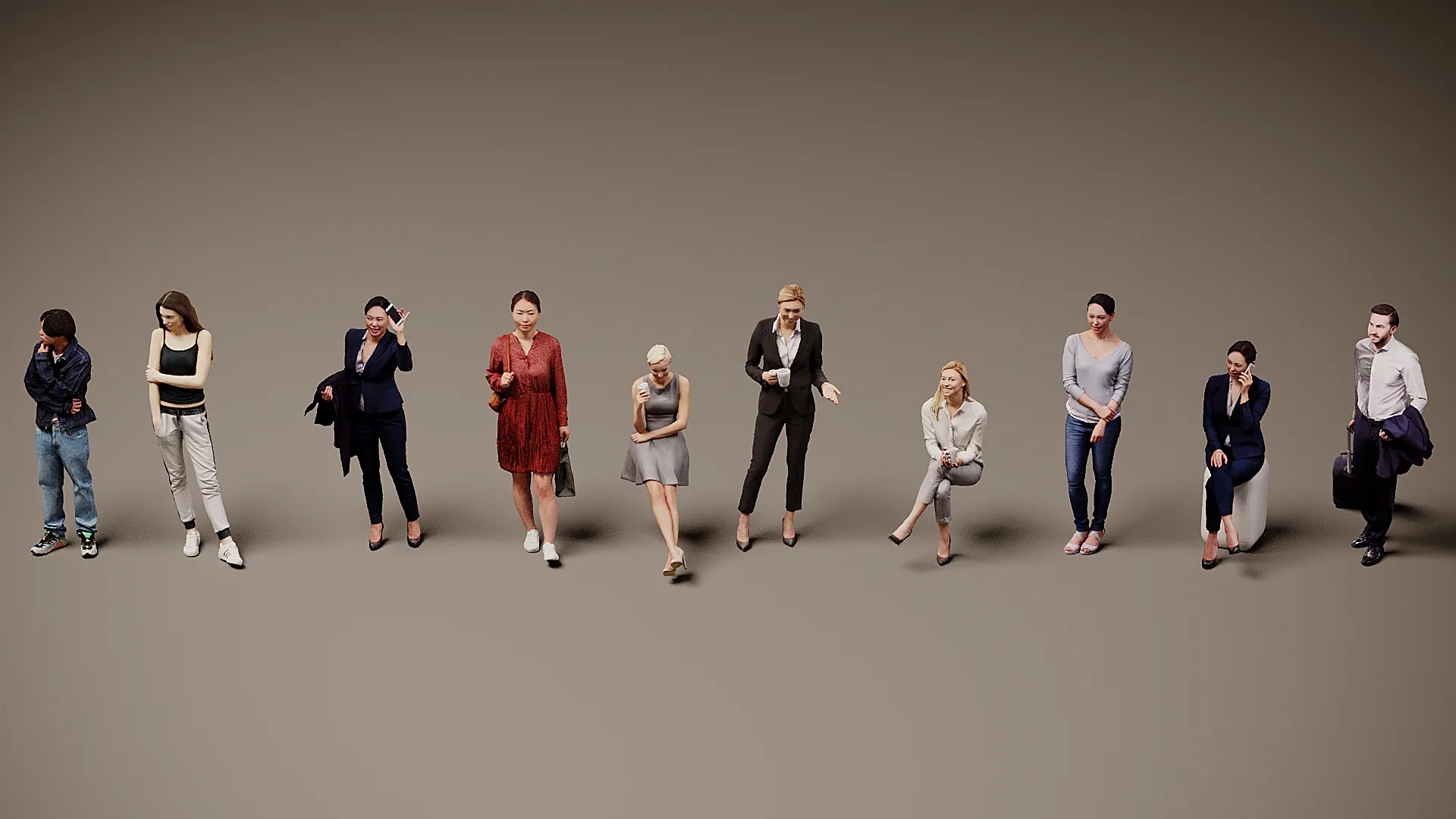 Models of people x 10 14 3D Model .c4d .max .obj .3ds .fbx .stl .blend 