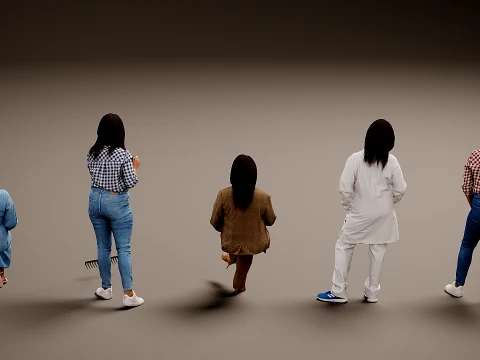Models of people x 5 01 3D Model