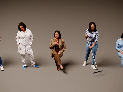 Models of people x 5 01 3D Model