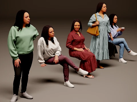 Models of people x 5 02 Modèle 3D