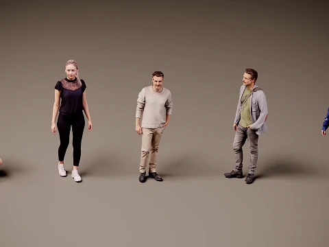 Models of people x 5 08 3D Model