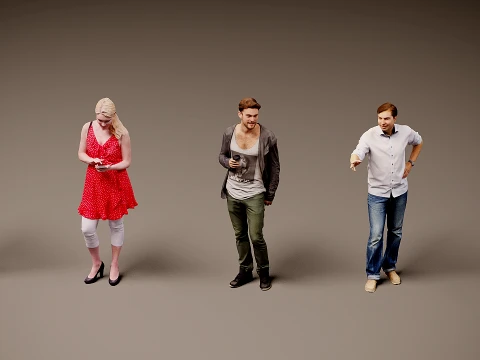 Models of people x 5 12 3D Model